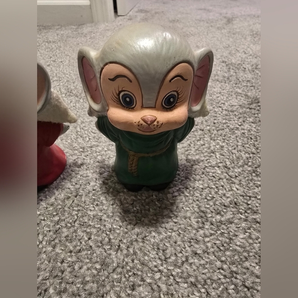 Vintage Ceramic Christmas Angel Mice Handpainted Set of 4 - Picture 6 of 9